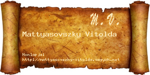 Mattyasovszky Vitolda névjegykártya